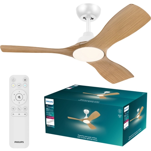Philips LED Olas Plafondventilator 30 W Met afstandsbediening, Dimbaar