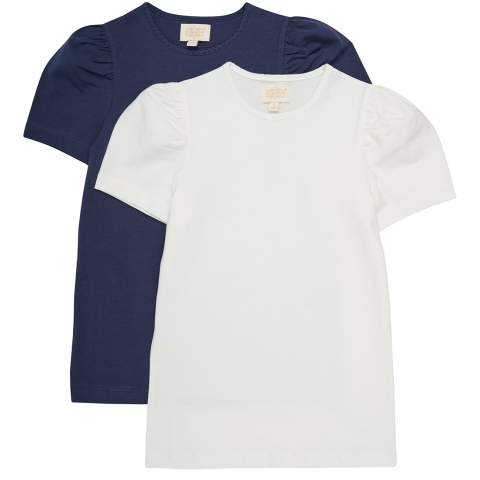 Creamie T-Shirt - 2-pack - Cloud/Navy - Creamie - 1 jaar (80) - T-Shirts