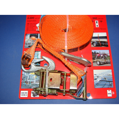 Seilflechter Spanband 36 mm x 7 meter met spanner en karabijnhaak