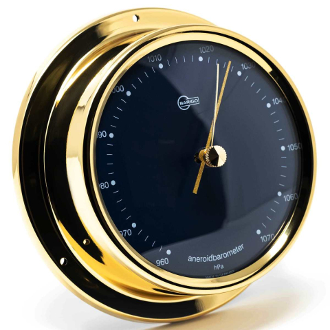 Barigo Regatta Blue Barometer - Messing