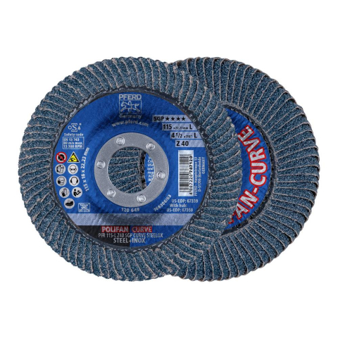 PFERD TOOLS 67698042 Lamellenschuurschijvenset Diameter 115 mm Korrelgrootte (num)=40 2 stuk(s)
