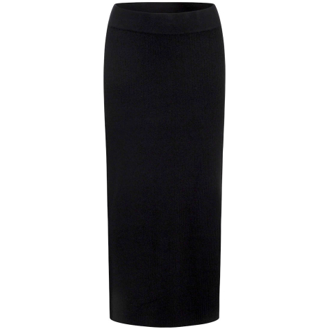 Grunt Rok - Rib - Viscose - Elise - Zwart - Grunt - 16 jaar (176) - Rokken