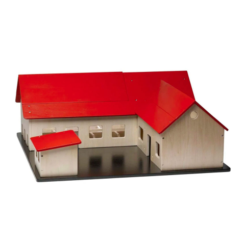 Krea Boerderij - Hout - 60x60 cm - Naturel/Rood - Krea - OneSize - Speelgoed