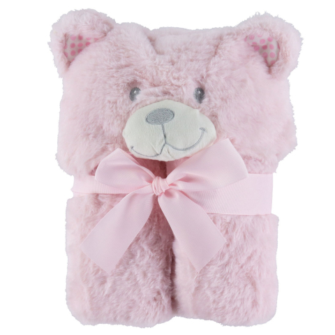 Nørgaard Madsens Deken m. Teddybeerkop - 75x95 cm - Roze - Nørgaard Madsens - OneSize - Deken