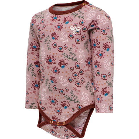 Hummel Romper l/s - hmlCrayon - Woodrose - Hummel - 68 - Rompers Lange Mouw