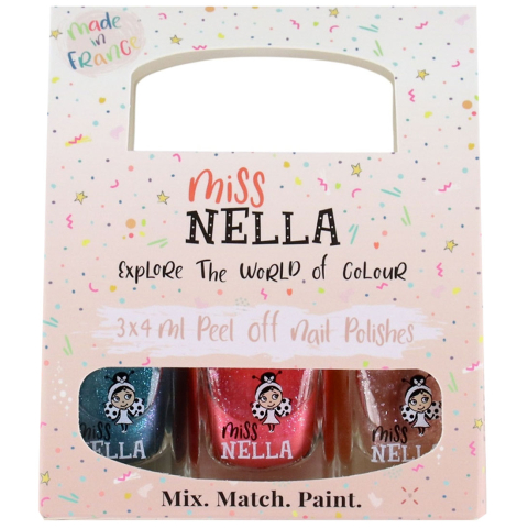 Miss Nella Nagellak - 3-pack - Blij Kleuren - Miss Nella - OneSize - Nagellak