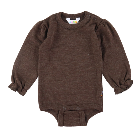 Joha Romper l/s - Wol - Donkerbruin - Joha - 100 - Rompers Lange Mouw