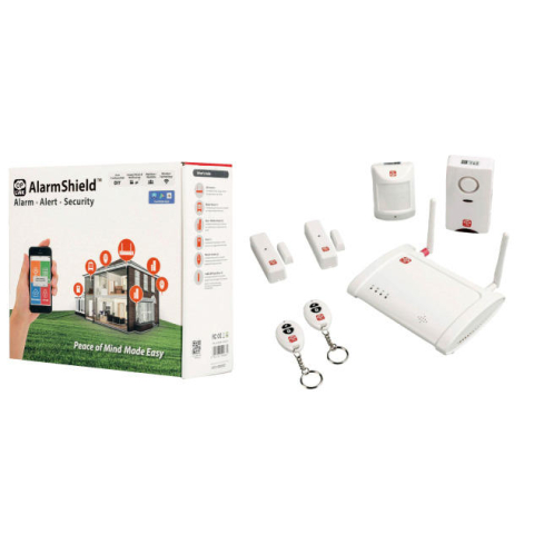Oplink Alarmshield S1 alarm systeem-set 2 bewegingsensoren, 2 AB's 1x IR-peer, sirene