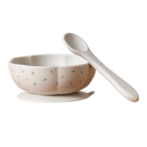 Jack o Juno Serviesset - Silicone - 2 Onderdelen - Poppy in Bloo - Jack o Juno - OneSize - Serviesset