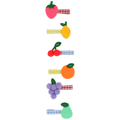 Meri Meri Haarclip - 6-pack - 4 cm - Fruit - Meri Meri - OneSize - Haaraccessoires