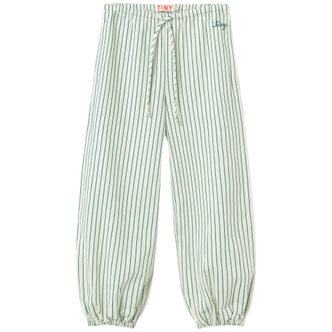 Tiny Cottons Broek - Linnen - Dark Smaragd m. Strepen - Tiny Cottons - 4 jaar (104) - Broeken - Katoen
