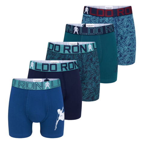 JBS - CR7 Boxershorts - 5-pack - Blauw - JBS - 7-9 jaar (122-134) - Boxershorts