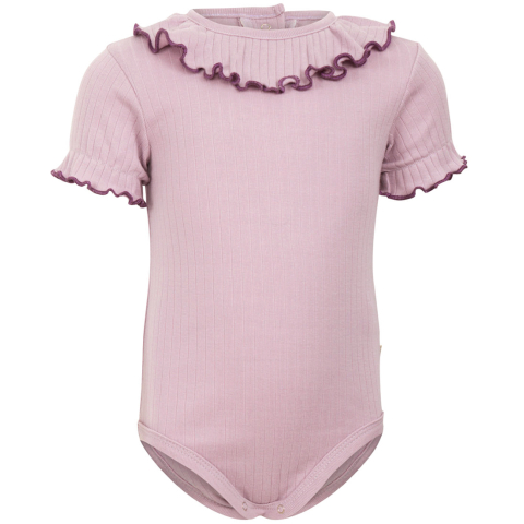Minimalisma Romper s/s - Rib - Neuriën - Lilac - Minimalisma - 74 - Rompers Korte Mouw