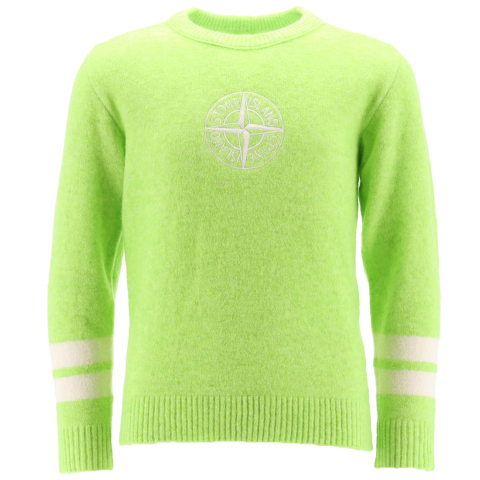 Stone Island Blouse - Wol - Lemon/Wit m. Logo - Stone Island - 8 jaar (128) - Shirts