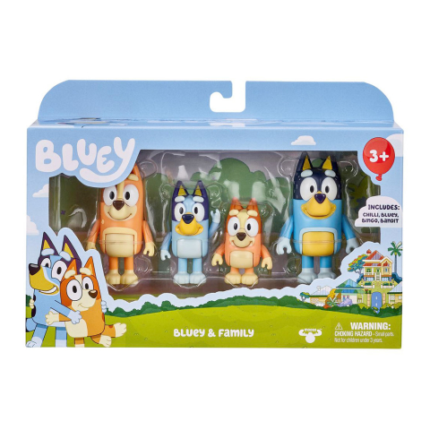 Bluey Speelfiguren - Bluey & de Familie - Bluey - OneSize - Speelgoedfiguren