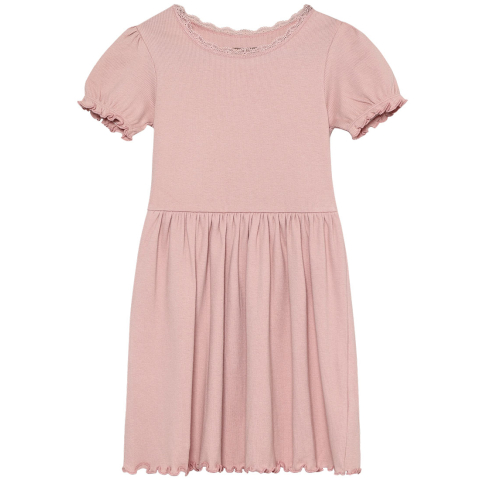 Huttelihut Jurk - Rib - Pale Mauve - Huttelihut - 3 jaar (98) - Jurken