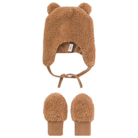 Name It Set - Muts/Wanten - Teddy - NbnMatuta - Aardeekhoorn - Name It - 34-39 cm - Mutsen