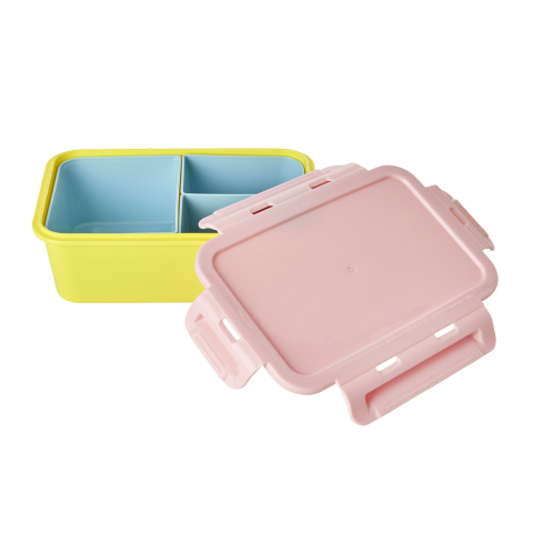 Rice Broodtrommel - m. 3 vakjes - 1.1 L - Lightgeel - Rice - OneSize - Broodtrommels