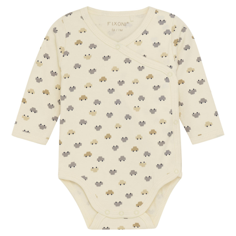 Fixoni Wikkelromper l/s - Windwijzer m. Auto's - Fixoni - 50 - Rompers Lange Mouw