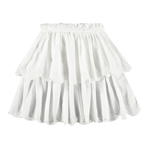Molo Rok - Brianna - Knapperig White m. Pointelle - Molo - 7-8 jaar (122-128) - Rokken