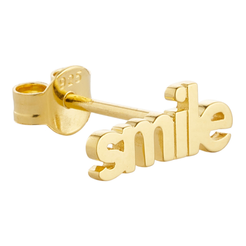 Design Letters Oorbel - 1 st. - SMILE - 18K verguld - Design Letters - OneSize - Sieraden
