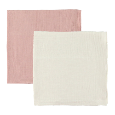 Ooh Noo Hydrofiele Doek - 2-pack - 65x65 cm - Ivory & Blush - Ooh Noo - OneSize - Hydrofiele Doeken