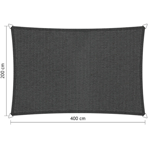 Rechthoek schaduwdoek 2,00x3,00 m Carbon Black Shadow Comfort - Shadow comfort