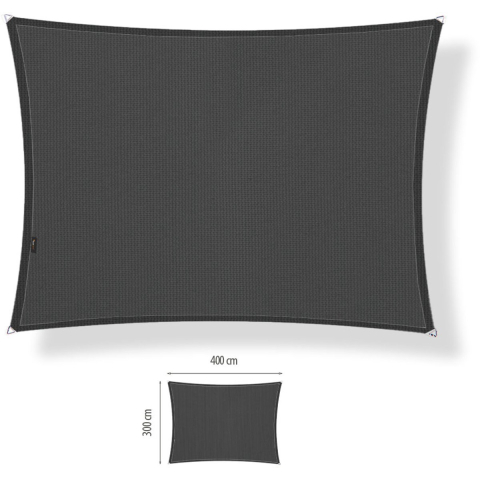 Rechthoek schaduwdoek 3,00x4,00 m Carbon black Shadow Comfort - Shadow comfort