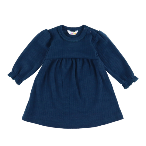 Joha Jurk - Wol - Rib - Donker Turkoois - Joha - 60 - Jurken