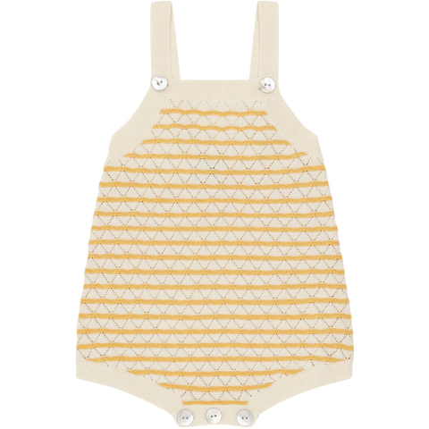 FUB Zomer Romper - Gebreid - Ecru/Boter m. Pointelle - FUB - 2 jaar (92) - Zomer Rompers