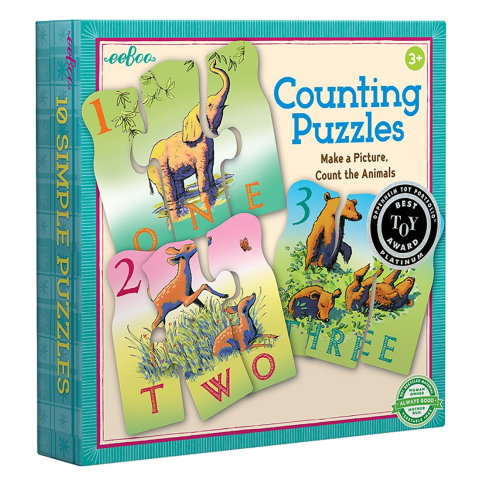 Eeboo Puzzel - Spelen en leren - 30 Bakstenen - Tel Dier Op Enge - Eeboo - OneSize - Puzzels