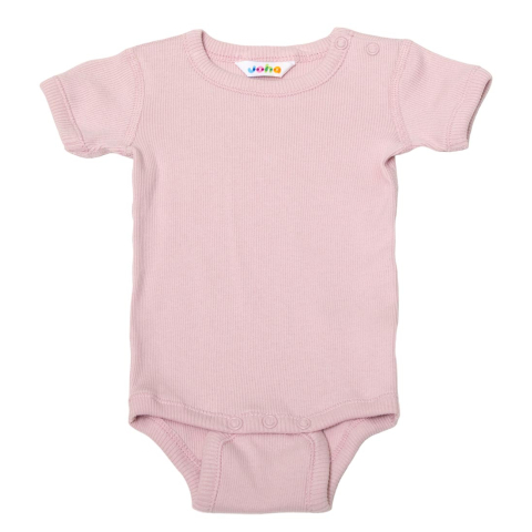 Joha Romper s/s - Rib - Dusty Roze - Joha - 100 - Rompers Korte Mouw