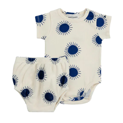 Bobo Choses Set - Romper s/s/Bloomers - Offwhite - Bobo Choses - 3 mnd - Shorts set