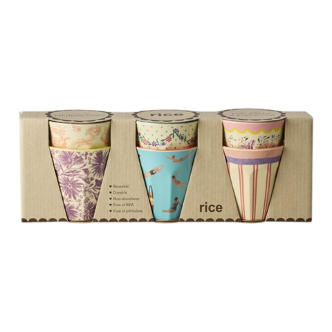 Rice Bekers - Melamine - 6 stk - 250 ml - Gloriously Prints - Rice - OneSize - Bekers