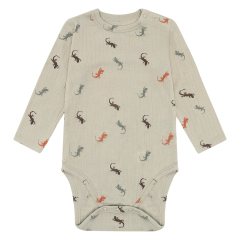 Hust and Claire Romper l/s - Bamboe - HcBuller - Greene Stone - Hust and Claire - 62 - Rompers Lange Mouw