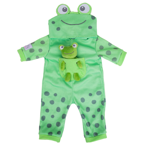 Tiny Treasures Poppenkleding - Froggy Alles-in-One - Tiny Treasures - OneSize - Poppenkleding