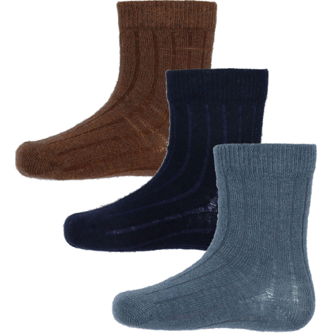 Minymo Sokken - Rib - 3-pack - Dark Navy - Minymo - 19/22 - Sokken