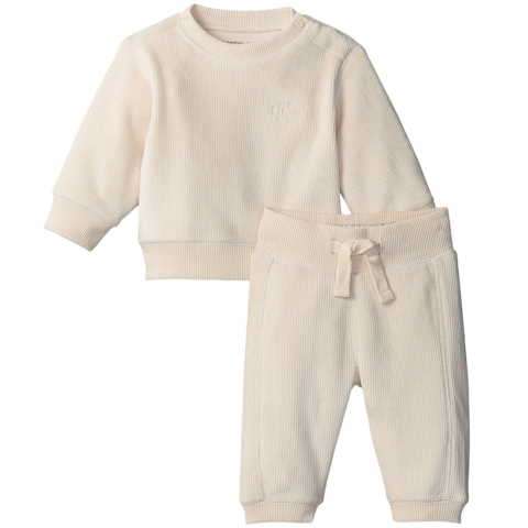 Calvin Klein Cadeaubox - Fluweel Fleece Set - Witkopgrijs - Calvin Klein - 68 - Shirts