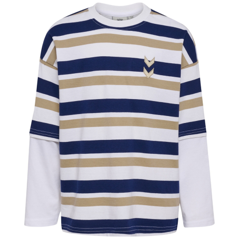 Hummel Shirt - HmlJr Silly - Middeleeuws Blue m. Strepen - Hummel - 4 jaar (104) - Shirts