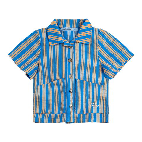 Bobo Choses Overhemd - Nieuwe haarlijn - Navy Blue - Bobo Choses - 24 mnd - Hemden S/S