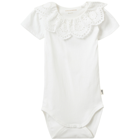 Sofie Schnoor Romper s/s - DicteBK - Snow White - Sofie Schnoor - 62 - Rompers Korte Mouw