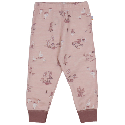 Joha Leggings - Wol/Bamboe - Roze m. Print - Joha - 50 - Leggings - Wol