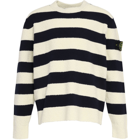 Stone Island Blouse - Navy/Wit Gestreept - Stone Island - 10 jaar (140) - Shirts