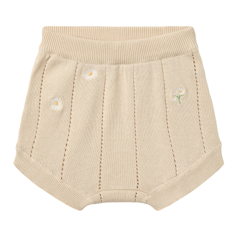 Wheat Babyshort - Gebreid/Pointelle - Dua - Sandshell White Flow - Wheat - 2 jaar (92) - Babyshorts