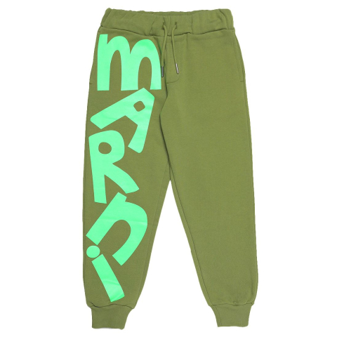 Marni Joggingbroek - Khaki/Neon Groen - Marni - 6 jaar (116) - Joggingbroeken