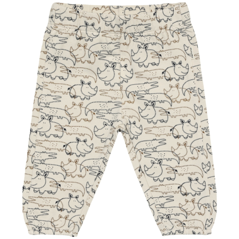 Minymo Joggingbroek - White Swan m. Wilde dieren - Minymo - 74 - Joggingbroeken