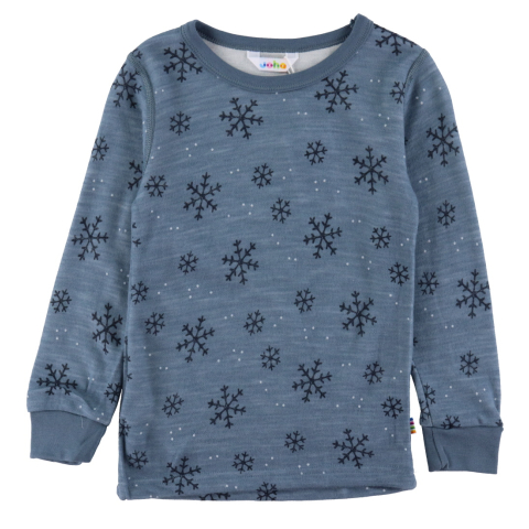 Joha Blouse - Wol/Bamboe - Blauw - Joha - 140 - Shirts