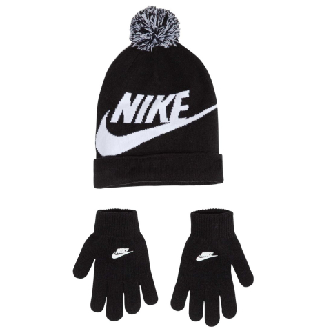 Nike Muts/Handschoenen - Gebreid - Swoosh - Zwart - Nike - OneSize - Mutsen