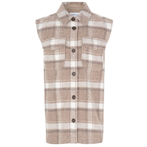 Designers Remix Gilet - Wol/Polyester - G Jayden - Beige Check - Designers Remix - 12 jaar (152) - Gilets