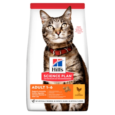 6x Hill's Science Plan Kattenvoer Adult Kip 1,5 kg